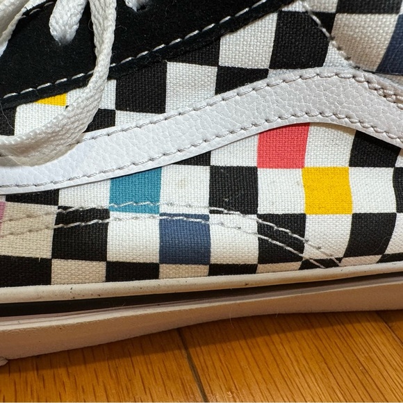 Vans Kids Black and White Old Skool ‘Party Checker’ Sneakers Size 6.5 - Picture 6 of 11